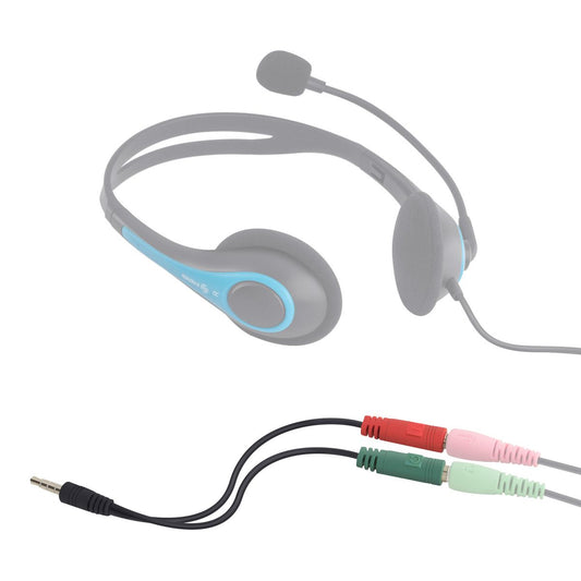 Cable de audio de 2 x 3.5 mm hembra estéreo a 3.5 mm macho TRRS-2