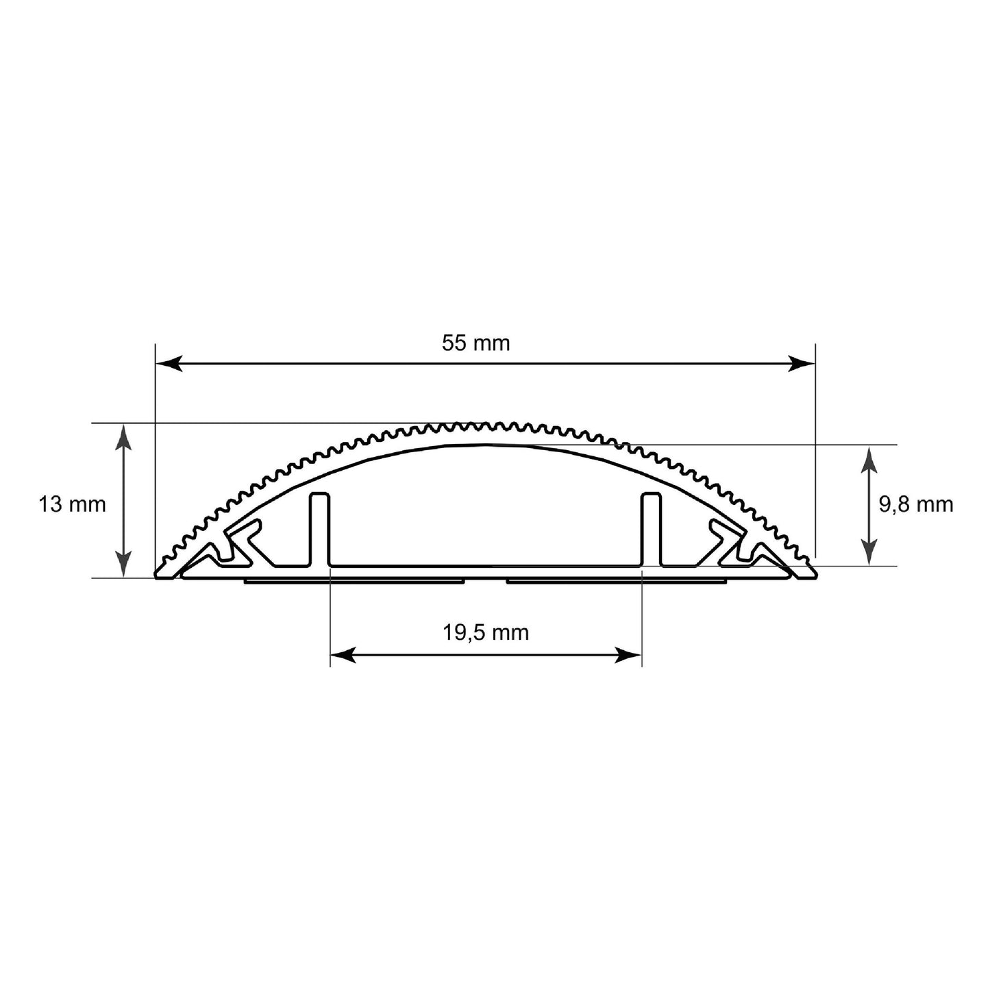 Canaleta de aluminio de 1m-2