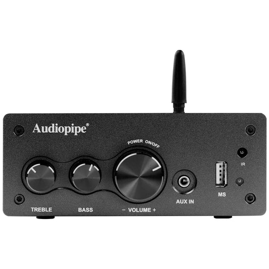 Amplificador ambiental Audiopipe de 2x100W con USB y BT-2
