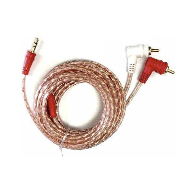 Cable de audio Audiopipe de 3.5 mm macho a 2 RCA macho en ángulo de 3.6 m-1