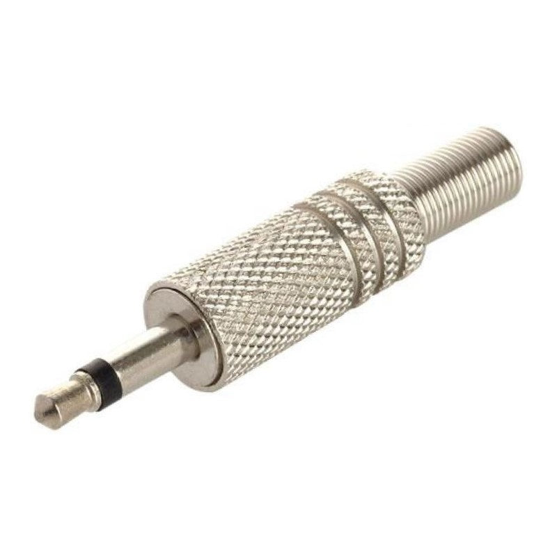 Conector de audio de 3.5 mm mono, metálico con cola-1