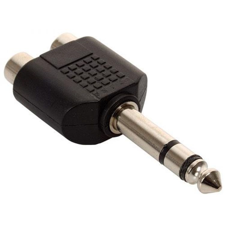 Adaptador N.A. de 6.3 mm macho estéreo a dos RCA hembra-2