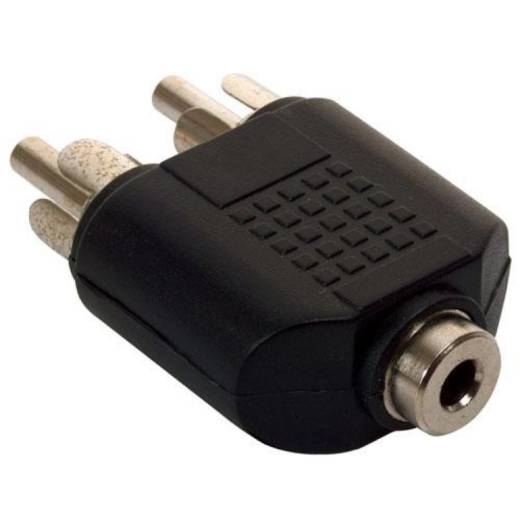 Adaptador N.A. de 3.5mm hembra estéreo a 2 RCA macho