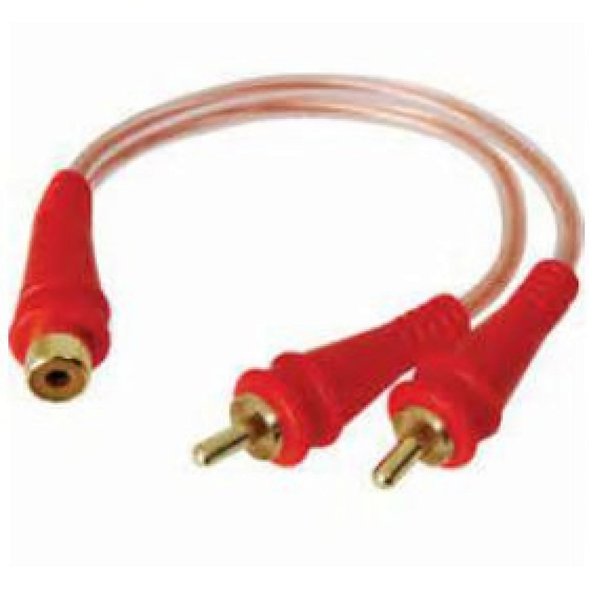 Cable Audiopipe de 2 RCA macho a RCA hembra de 15 cm con conectores dorados-1