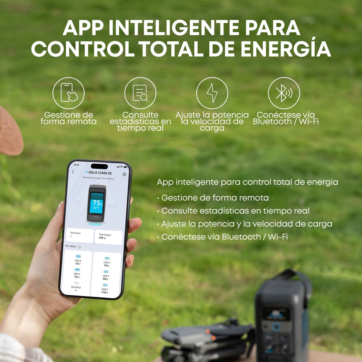 Estación eléctrica portátil DC Anker Solix C200X DC-9