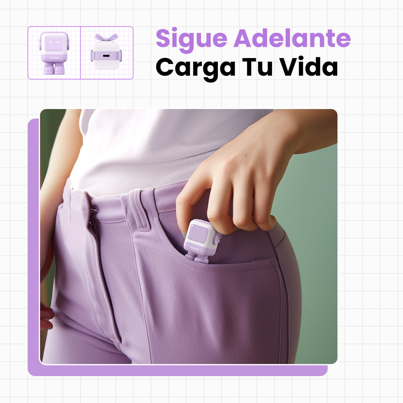 Cargador UGREEN UNO de 1 puerto de 30W - lila-9