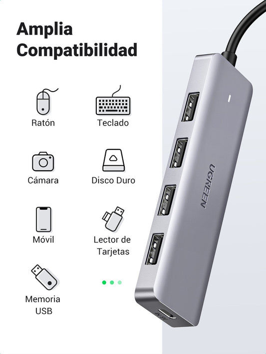 Concentrador UGREEN de USB-C a 4 USB-A-2