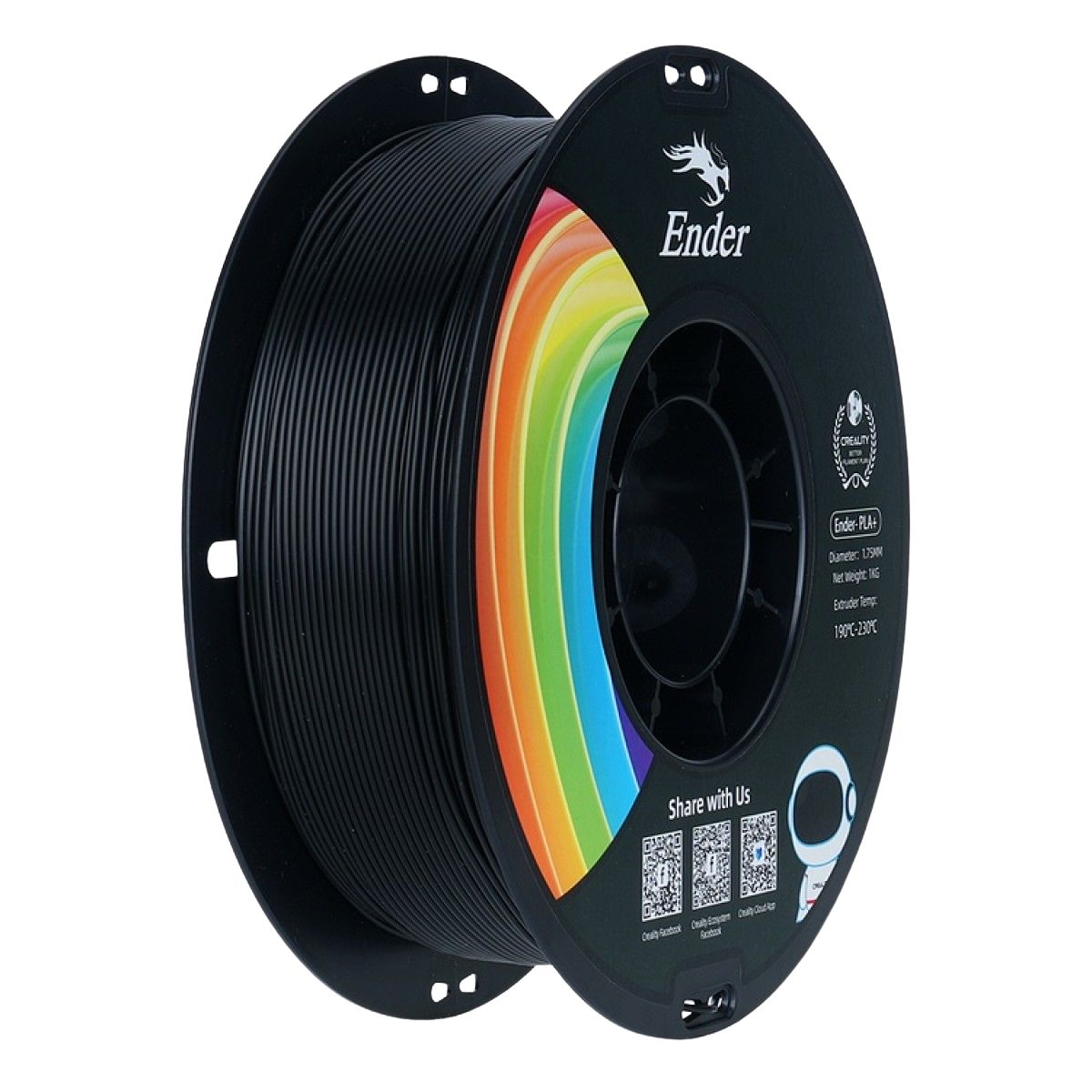 Filamento Creality Ender PLA+ negro-1