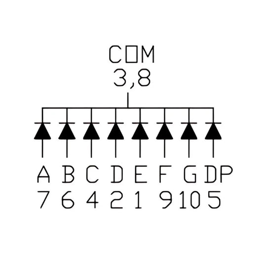 Display de 7 segmentos de 1 dígito, cátodo común de 0.56"-2