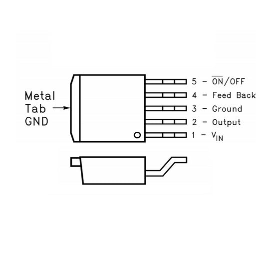 Regulador de voltaje SMD de 5V LM2596S-5.0-2