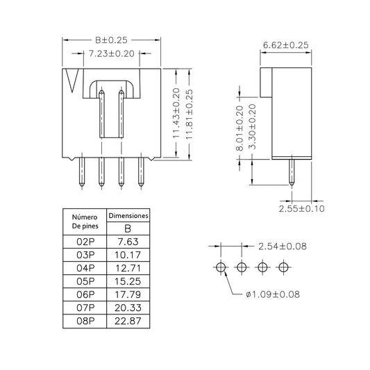 Conector macho a placa de 3 pines-2
