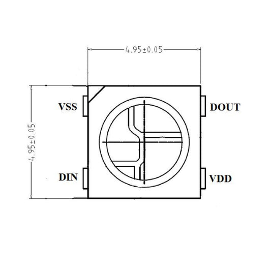 LED RGB SMD 5050 WS2812B-2