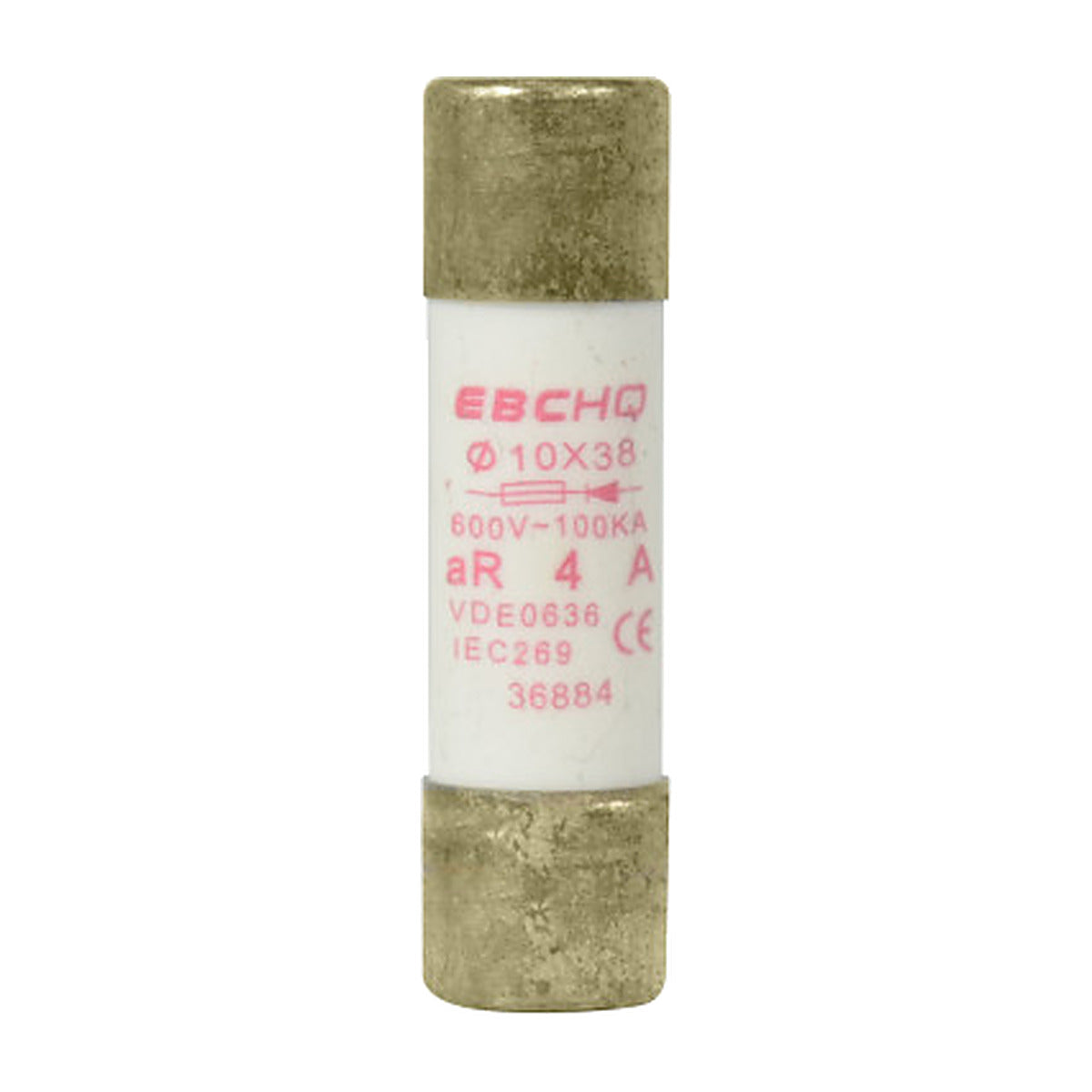 Fusible ultrarrápido aR EBCHQ de 4A 10x38 mm-1