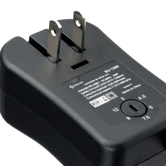 Adaptador AC-DC Steren variable de 3V a 12V 1.2A-2