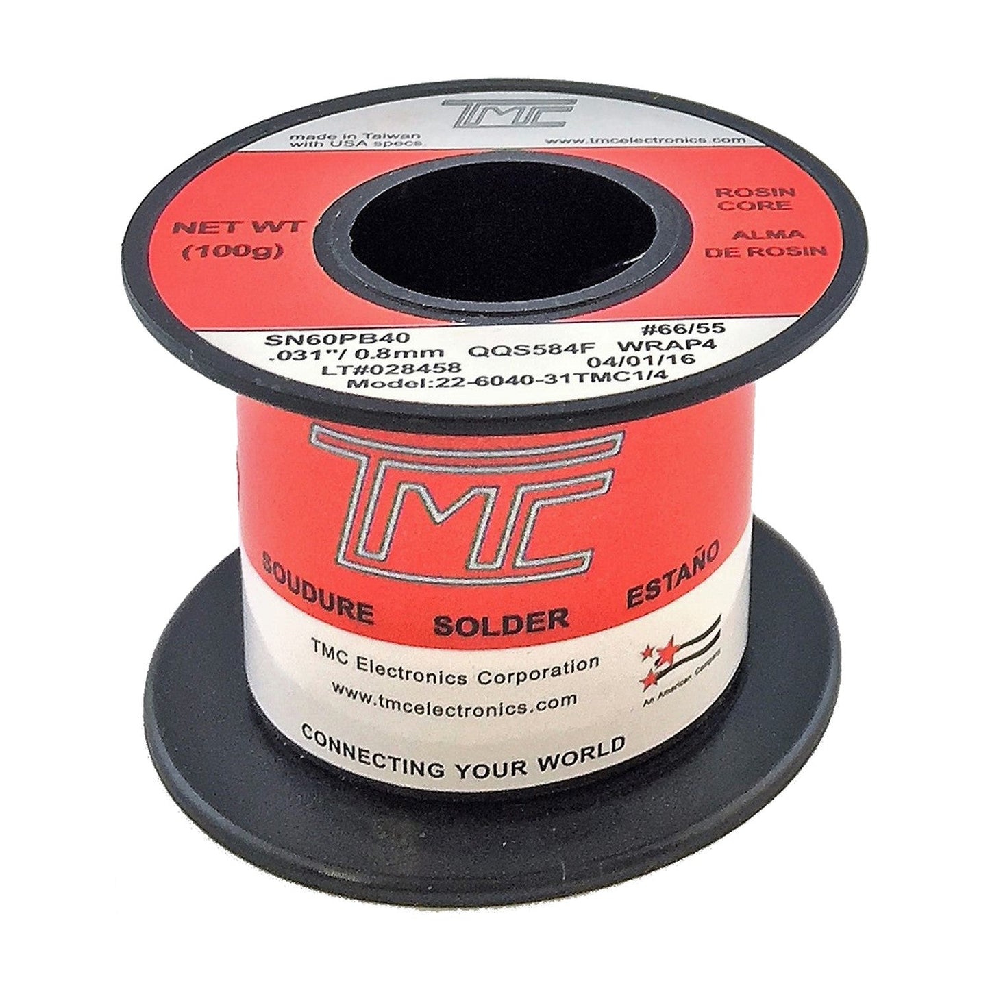 Carrete de estaño TMC de 0.8mm 60/40 - 100g con pasta 51-1