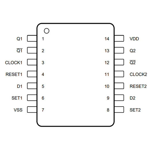 Flip-Flop D CD4013BE - original Ti-2