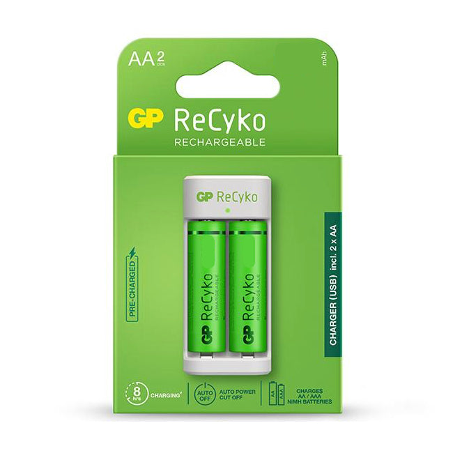 Kit de batería GP recargable NiMH AA 2 piezas de 1300 mAh con cargador-1