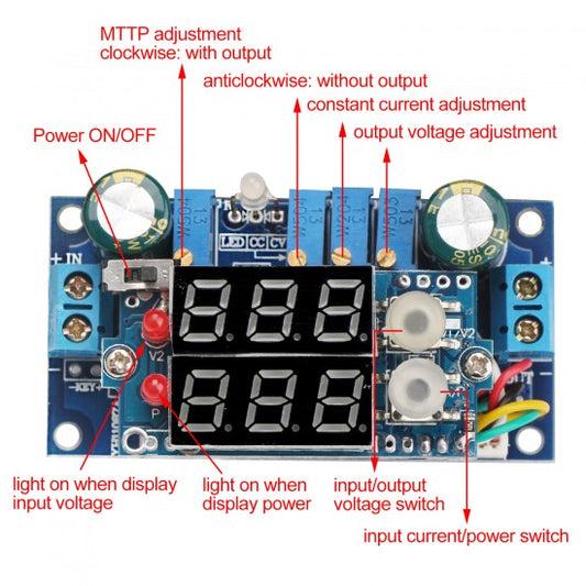 Módulo regulador de voltaje MPPT CC CV - 5A-2