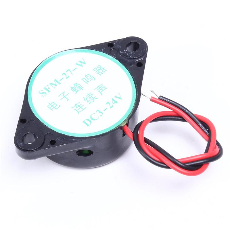 Buzzer electrónico de 3V - 24V, 90 dB, negro-1