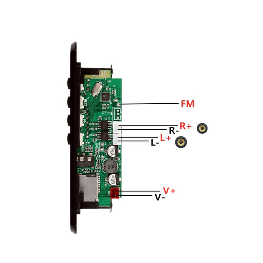 Módulo MP3 amplificado 2x3W con entrada para USB, FM, AUX, Bluetooth y tarjeta micro SD-2