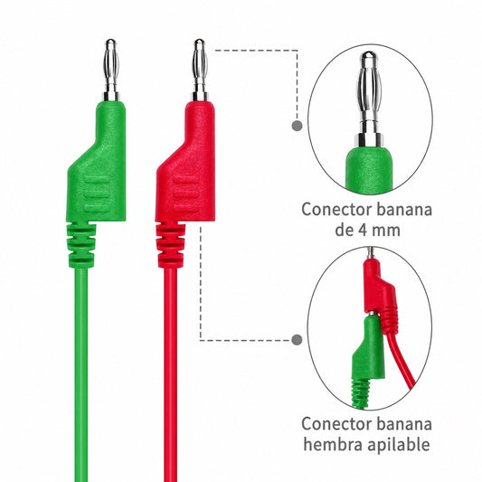 Cable de prueba de banana a banana 4mm de 1m - verde-2