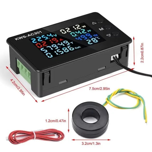 Medidor de potencia KWS-AC301 de 100A con CT cerrado y RS485-2