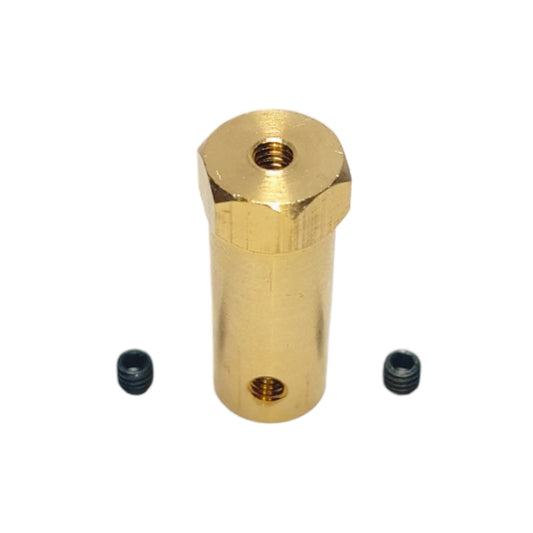 Acople hexagonal de eje de 5mm a rosca M4-2