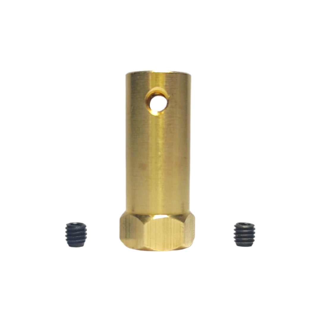 Acople hexagonal de eje de 5mm a rosca M4-3