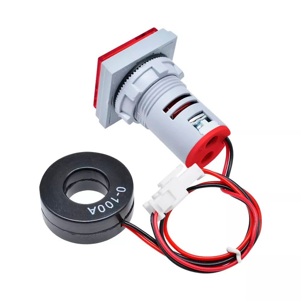 Voltímetro y amperímetro AC tipo luz piloto LED rojo de 22mm-2