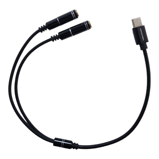 Cable de tipo C macho a 2 x 3.5mm hembra - 30 cm-2