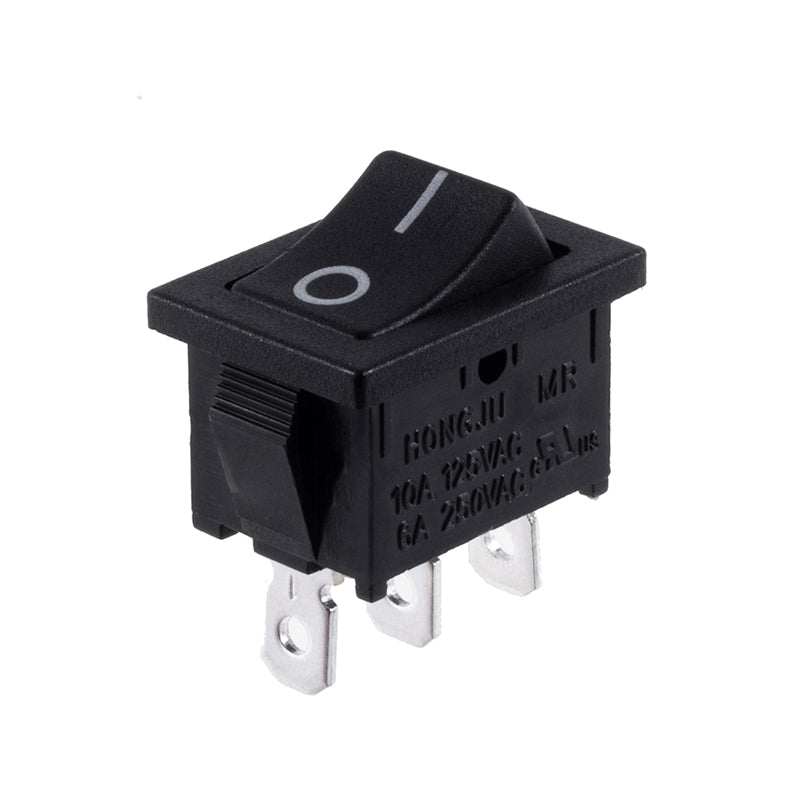 Switch ON OFF SPDT, negro rectangular 6A-1