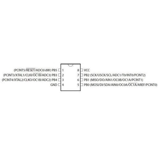 Microcontrolador ATTINY85-20PU-2