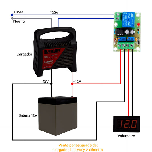 Módulo controlador de carga de batería de 12V-2
