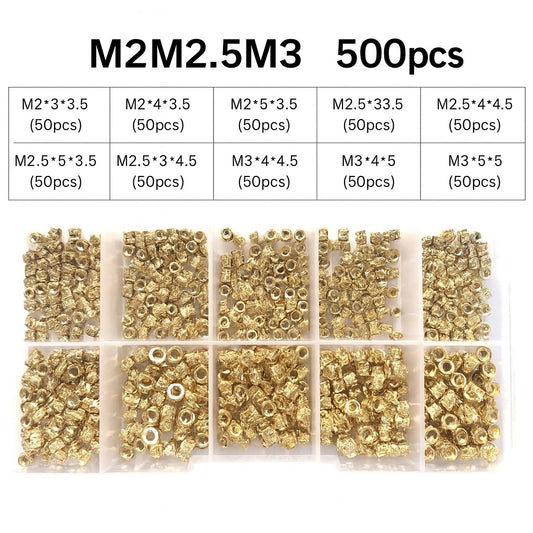 Kit de insertos M2 M2.5 y M3 para impresión 3D - 500 piezas-2
