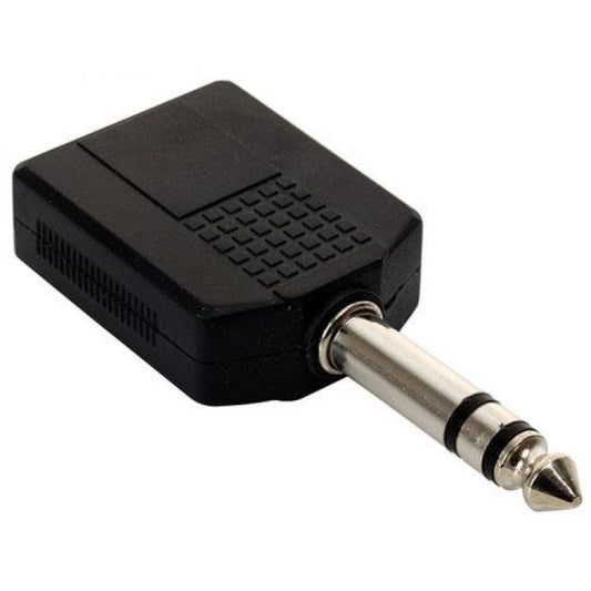 Adaptador N.A. de 6.3mm macho a dos 6.3mm hembra, stereo-2