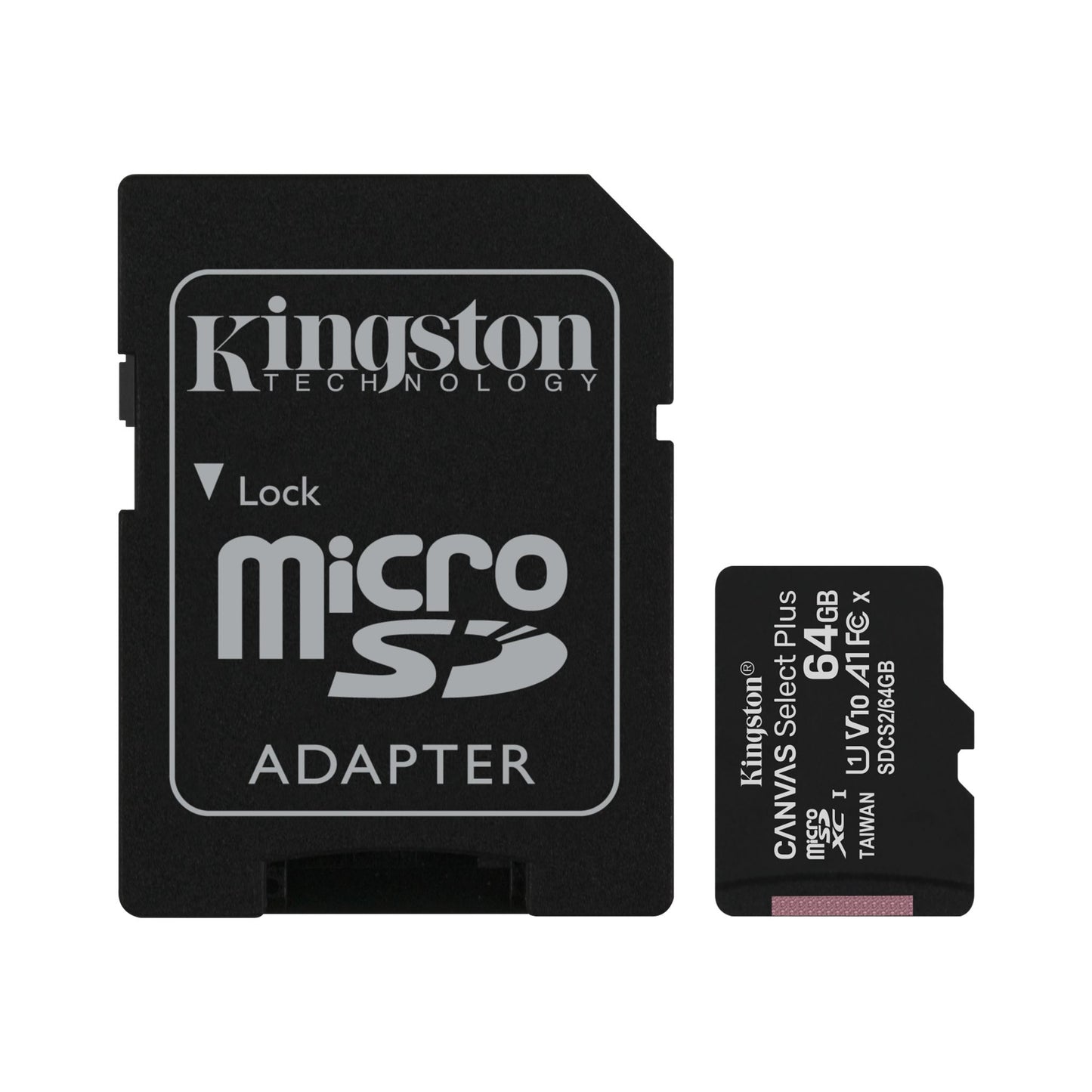 Tarjeta microSD Kingston de 64GB con adaptador SD-1
