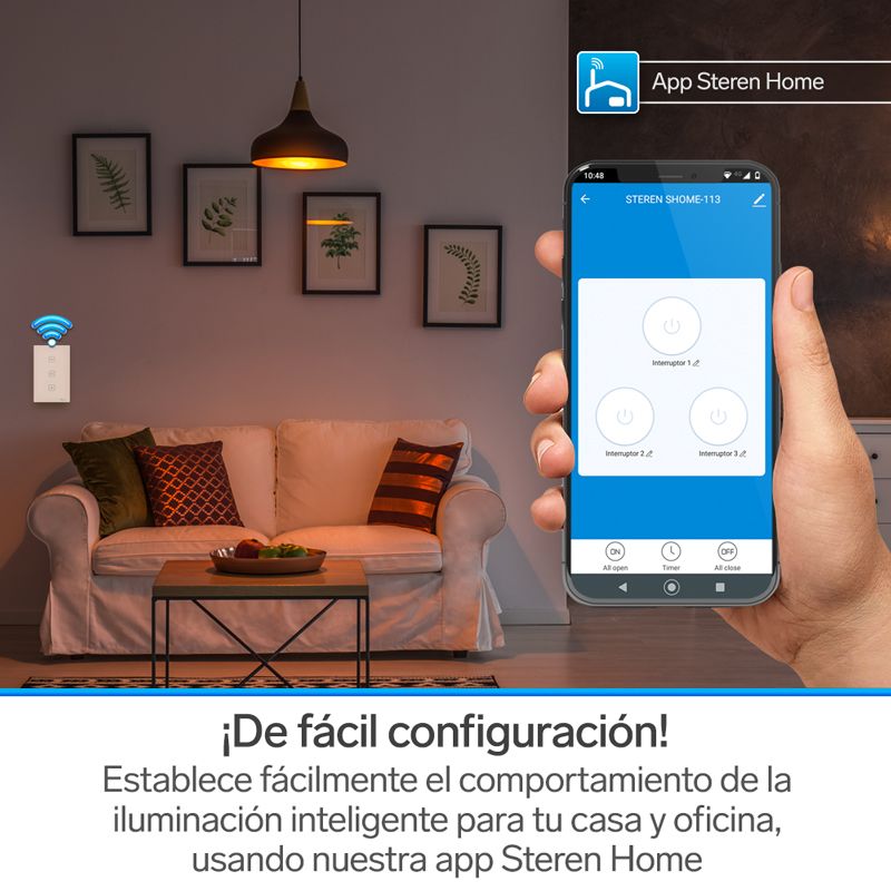 Apagador de pared Wi-Fi de botón triple-5