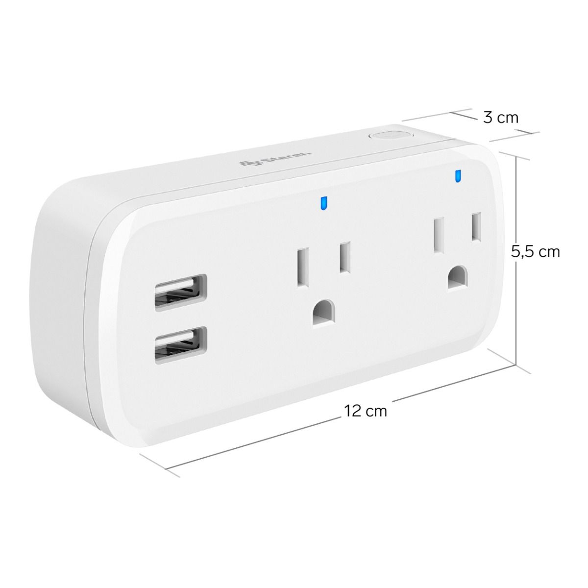 Enchufe inteligente Steren Wi-Fi doble con USB
