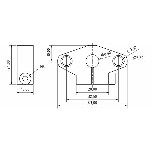 Sujetador para eje de 8mm SHF8-2