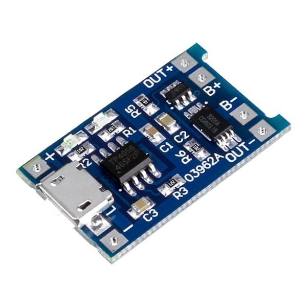 Módulo cargador de batería de litio TP4056 con microUSB, 1A-1