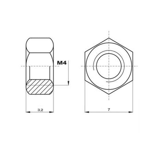 Tuerca para tornillo M4-2