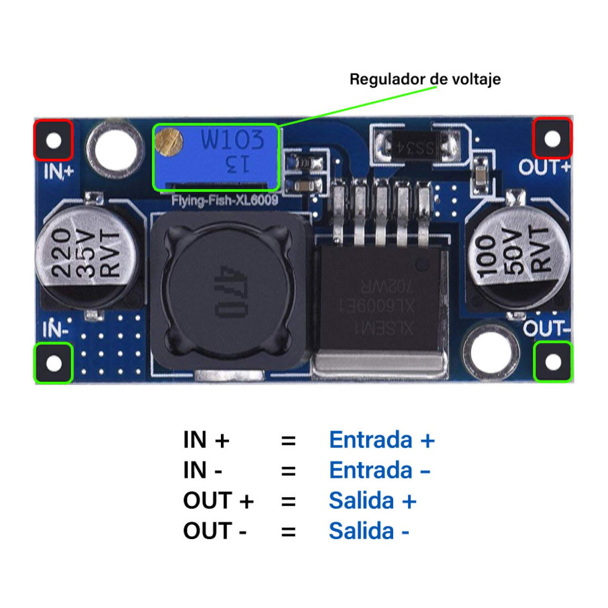 Módulo elevador de voltaje XL6009 - 4A-4