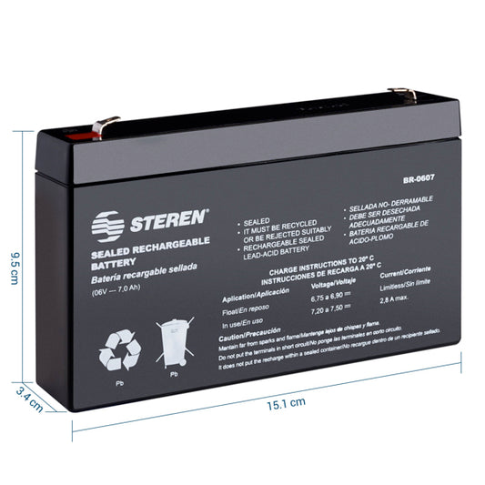 Batería recargable sellada de ácido-plomo 6V 7Ah-2