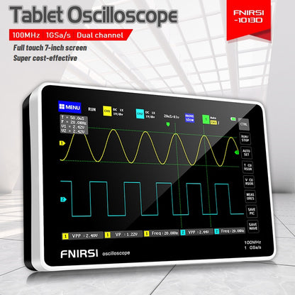 Osciloscopio portátil touch de 100 MHz y 2 canales Fnirsi 1013D-2