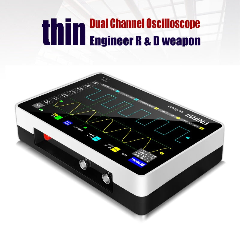 Osciloscopio portátil touch de 100 MHz y 2 canales Fnirsi 1013D-5