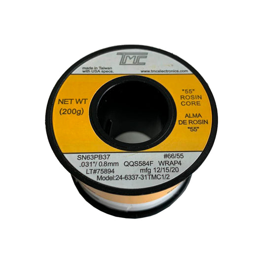 Carrete de estaño TMC de 0.8mm 63/37 - 200g con pasta 55