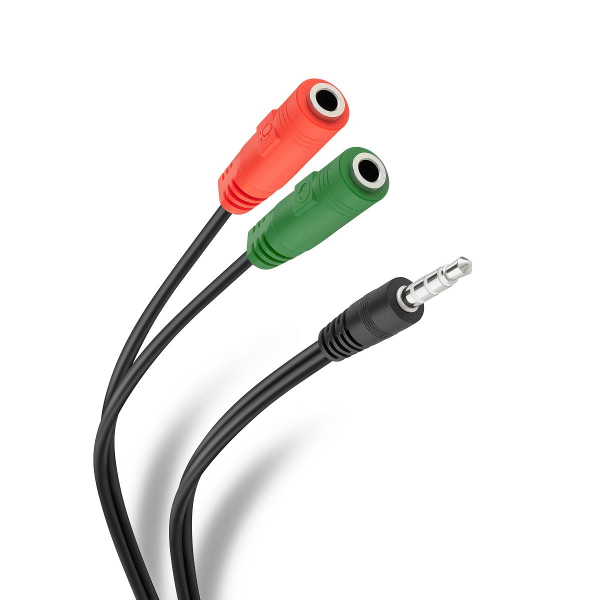 Cable de audio de 2 x 3.5 mm hembra estéreo a 3.5 mm macho TRRS-1