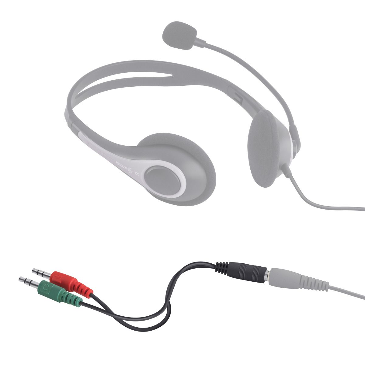 Cable de audio de 2 x 3.5 mm macho estéreo a 3.5 mm hembra TRRS-2