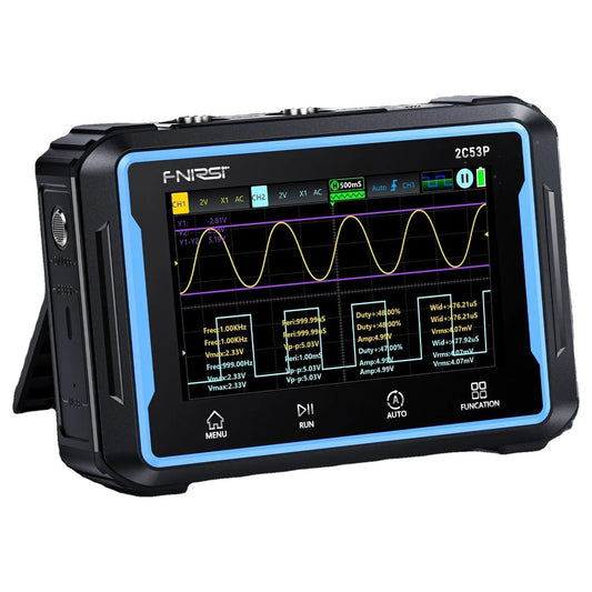 Osciloscopio de 2 canales 50 MHz y multímetro touch Fnirsi 2C53P-1