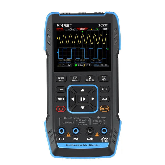 Osciloscopio de 50 MHz de 2 canales y multímetro Fnirsi 2C53T-1